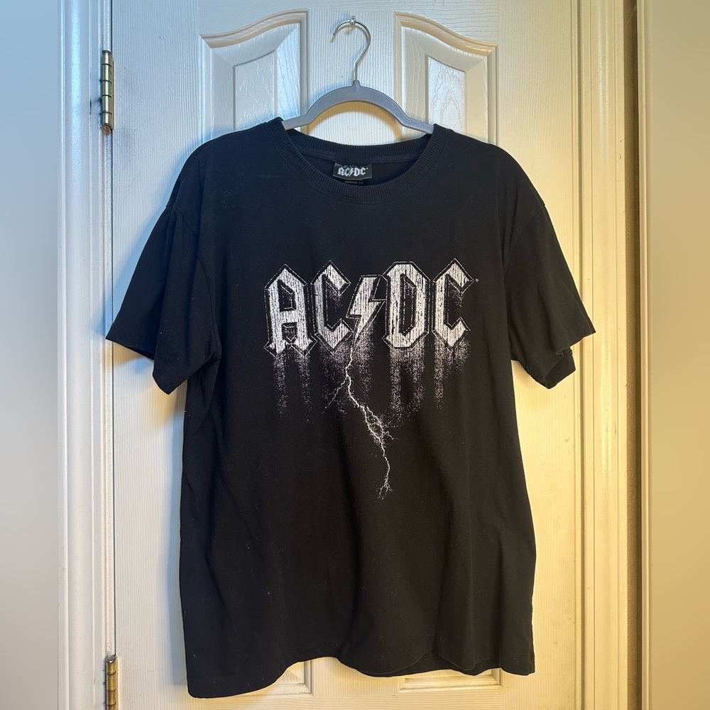 AC/DC Vintage Black and White Graphic Tee